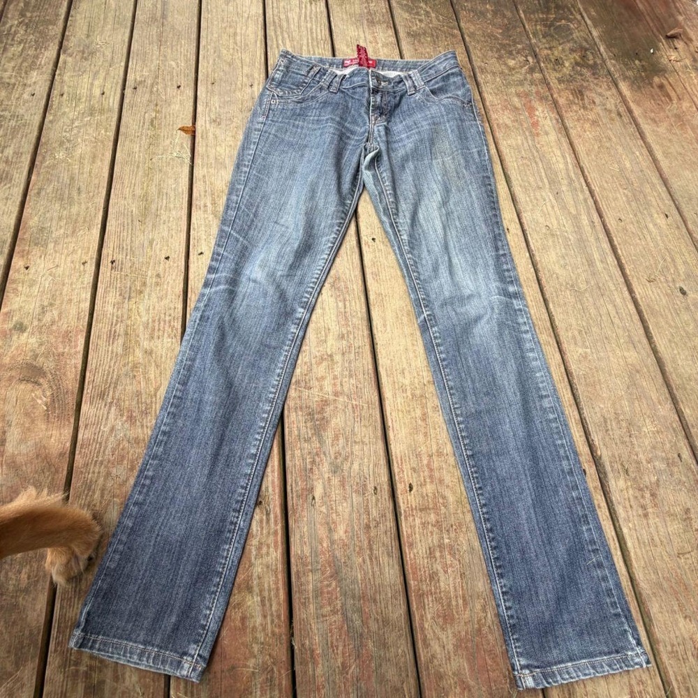 LS Jeans Womens Slim Straight Leg Denim Pants Blue Size 27